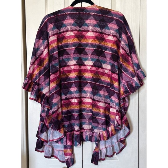 Heimish U.S.A. Open Front Knit Top High Low Stretch Polyester Blend Women Size L - Picture 6 of 14